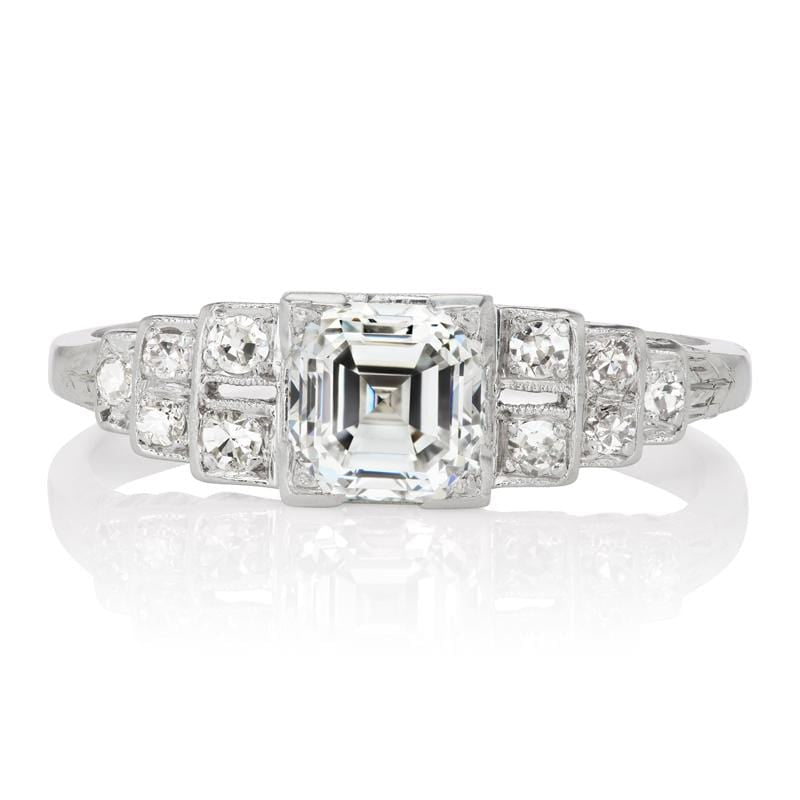 Art Deco Asscher Cut Diamond Engagement Ring