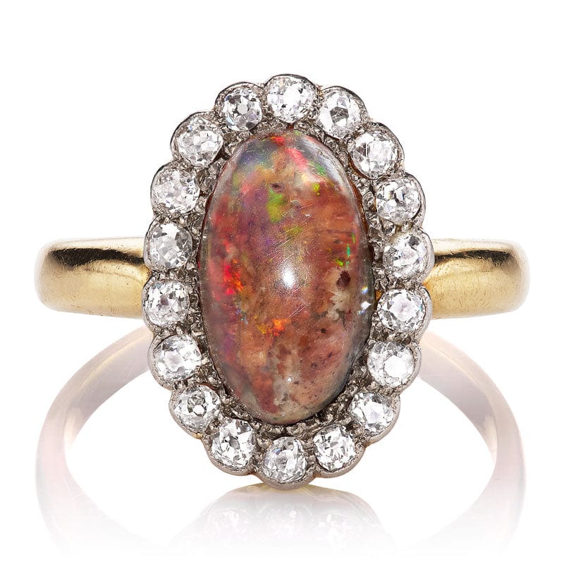 Vintage Opal and Diamond Cocktail Ring