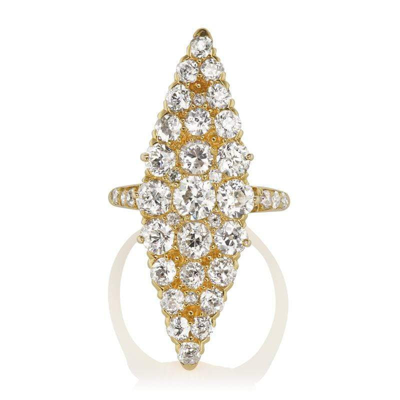 Marquise Shaped Diamond Cluster Engagement Ring